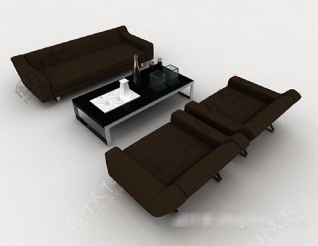 现代商务简约组合沙发3d模型下载
