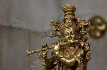 宗教印度神圣偶像神克里希纳Vasudev