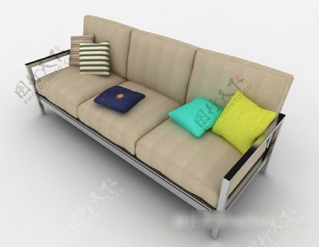 简洁大方现代多人沙发3d模型下载