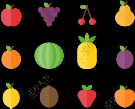 各种手绘水果图标免抠png透明图层素材