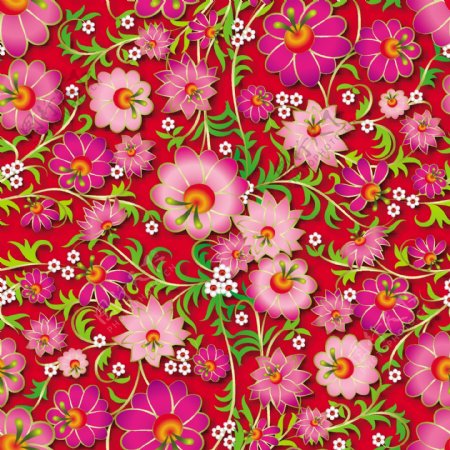 粉色花朵背景图案花纹包装印刷矢量