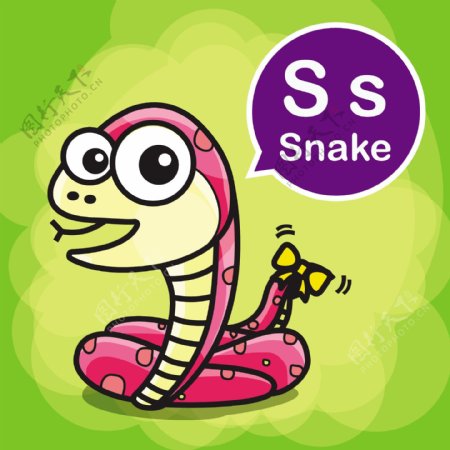 蛇卡通小动物矢量背景素材