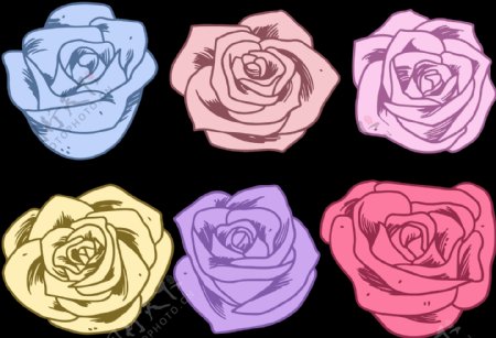 粉色玫瑰花插画图标免抠png透明图层素材