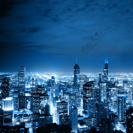 现代都市夜景图片