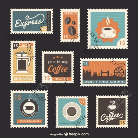 咖啡邮票集