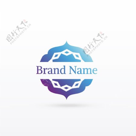 阿拉伯风格蓝色品牌l标志logo