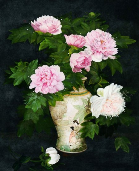 静物花瓶油画图片