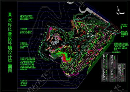 某水库风景区景观规划图CAD图纸