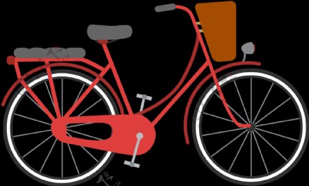 红色自行车插画免抠png透明图层素材