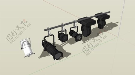 sketchup舞台灯光P64面光摇头