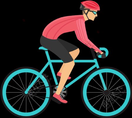 车手骑自行车插画免抠png透明图层素材