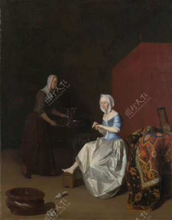 两女人油画图片