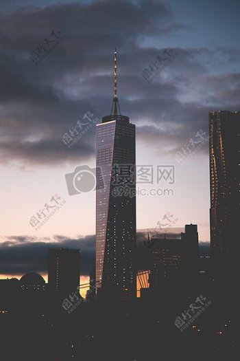新约克高层塔式曼哈顿1世贸中心一世界贸易中心摩天大楼市中心