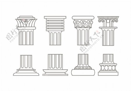 罗马柱子矢量素材