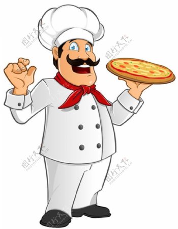 托着披萨的厨师图片