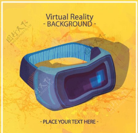 手绘水彩VR虚拟现实眼镜