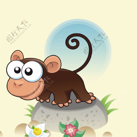 卡通动物猴子EPS