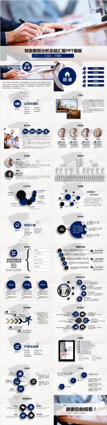 财务数据分析总结汇报PPT模板
