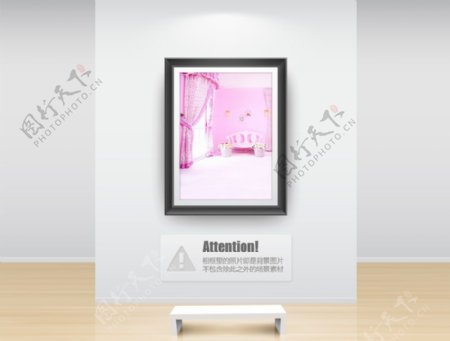 粉色房间窗帘花篮影楼摄影背景图片