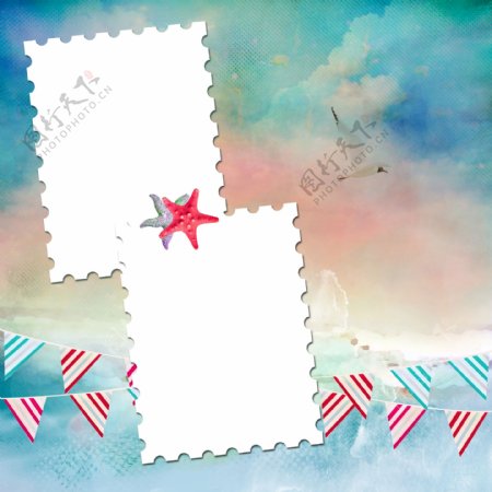 海岸邮票图片