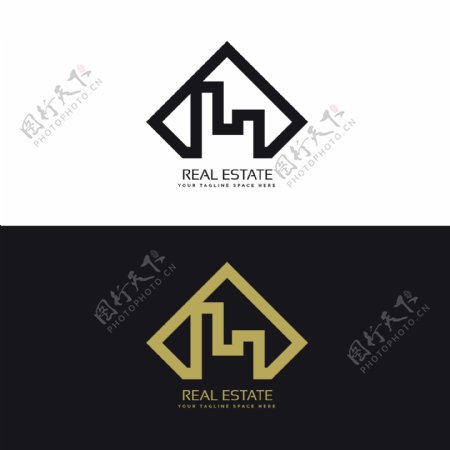 优雅的房地产标志logo