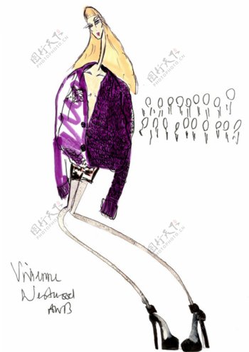 紫色女装设计图