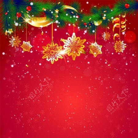圣诞树装饰贺卡图片