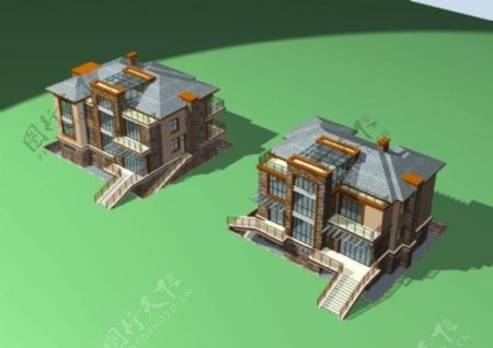 MAX豪华欧式别墅3D模型