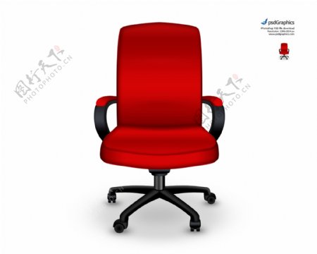 红色办公椅素材