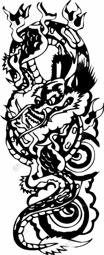 中国龙花纹背景图案
