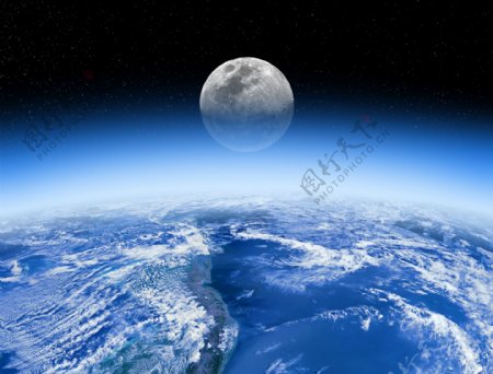 月球与地球图片