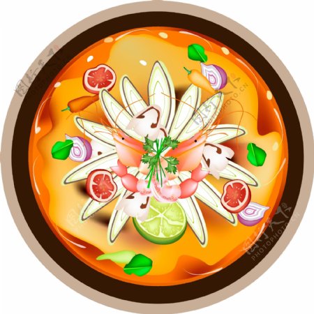 海鲜汤插画