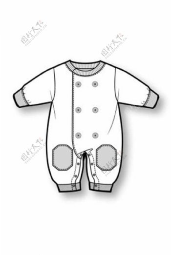婴童连体装设计图