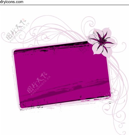 紫色方框花朵丝纹理设计