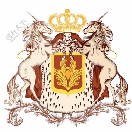 皇冠花纹狮子图案图片