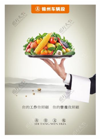 食堂文化海报设计PSD素材