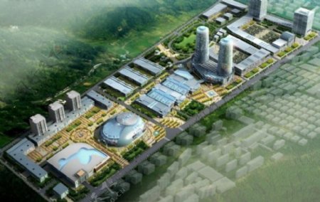 MAX城市规划城市景观鸟瞰3D模型