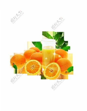 橙子橙汁元素