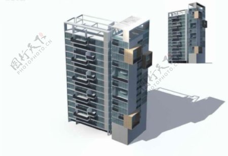 高层玻璃住宅楼3D模型设