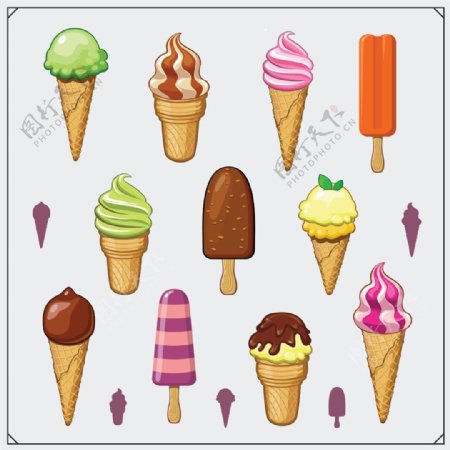 卡通冰淇淋冰棍图片