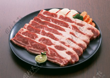 盘子里的瘦肉图片