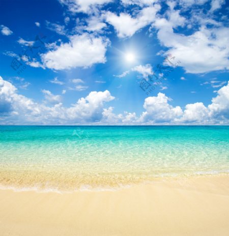 大海蓝天自然风景图图片