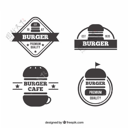 几个汉堡插图元素标签图标