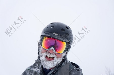 冷雪人冬天冻结眼镜头盔