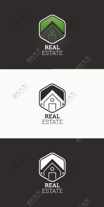 五边形房子商务logo设计矢量模板