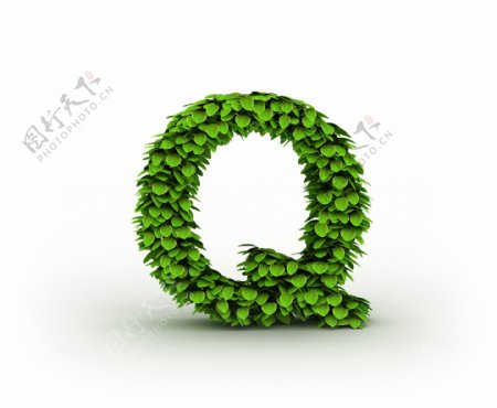 绿叶立体字母Q