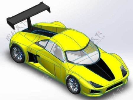 黄色跑车模型机械模型