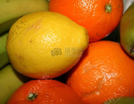 柠檬和橘子水果