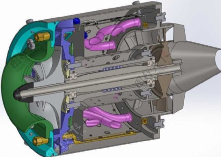 雷恩MW54燃气涡轮发动机机械模型
