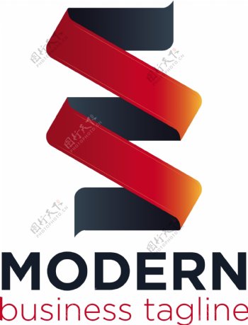 现代的丝带标志